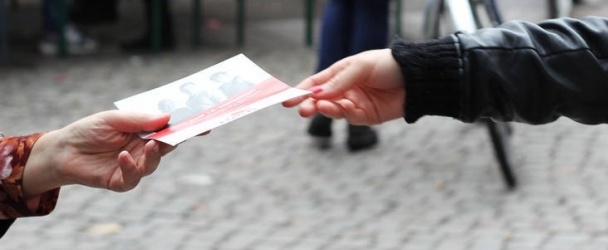 handing-out-flyers